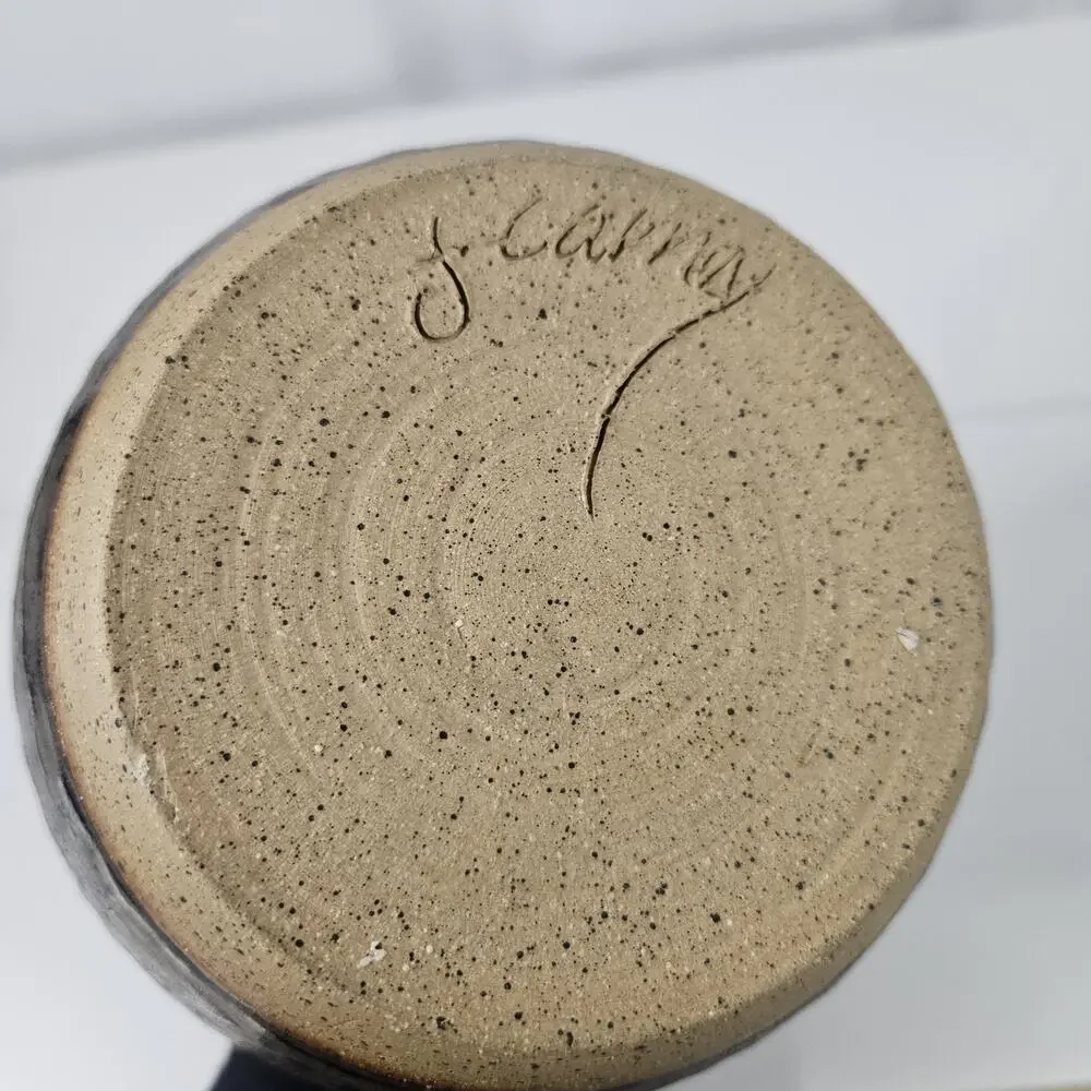 Handcrafted Saltglazed Stoneware Storage Jar Pottery Art Artist Signed Original